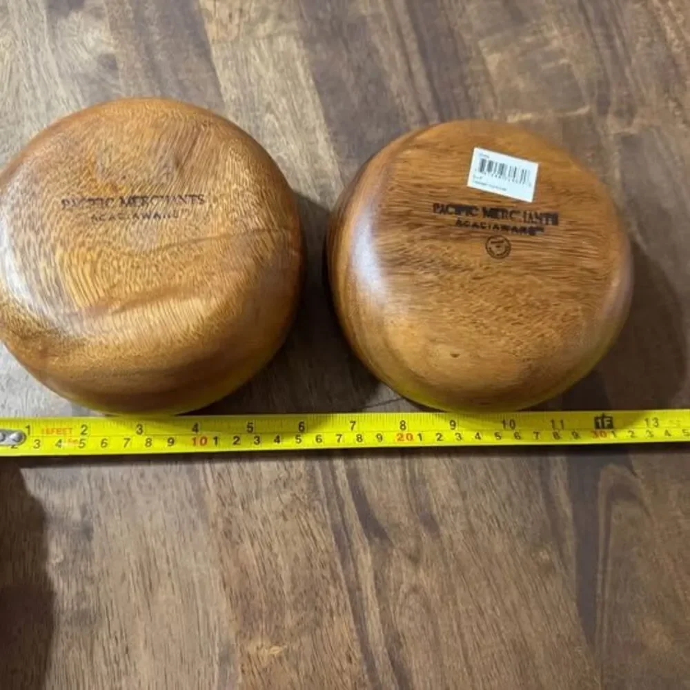 Pacific Merchants Acaciaware Solid Acacia Wood Calabash Bowls – Set of 2